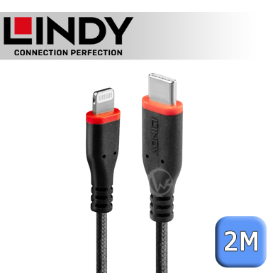 LINDY 林帝 強韌系列 Apple認證 USB Type-C to Lightning (8pin) 傳輸線 2m (31287)
