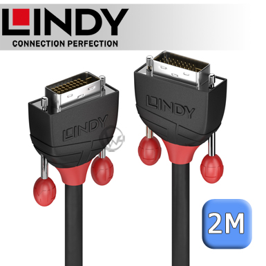 LINDY 林帝 BLACK DVI-D 雙鍊結 公 to 公 傳輸線 2m (36252)