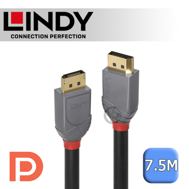 LINDY 林帝 ANTHRA DisplayPort 1.2版 公 to 公 傳輸線 7.5m (36485)