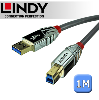 LINDY 林帝 CROMO USB3.0 Type-A/公 to Type-B/公 傳輸線 1m (36661)