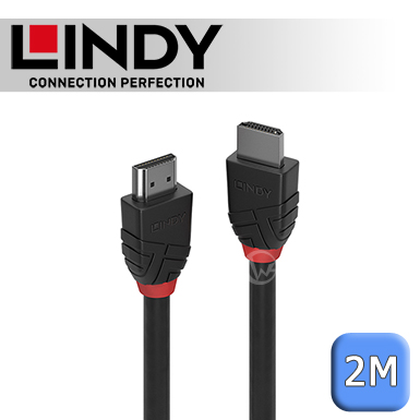 LINDY 林帝 BLACK 8K HDMI Type-A/公 to 公 傳輸線 2m (36772)