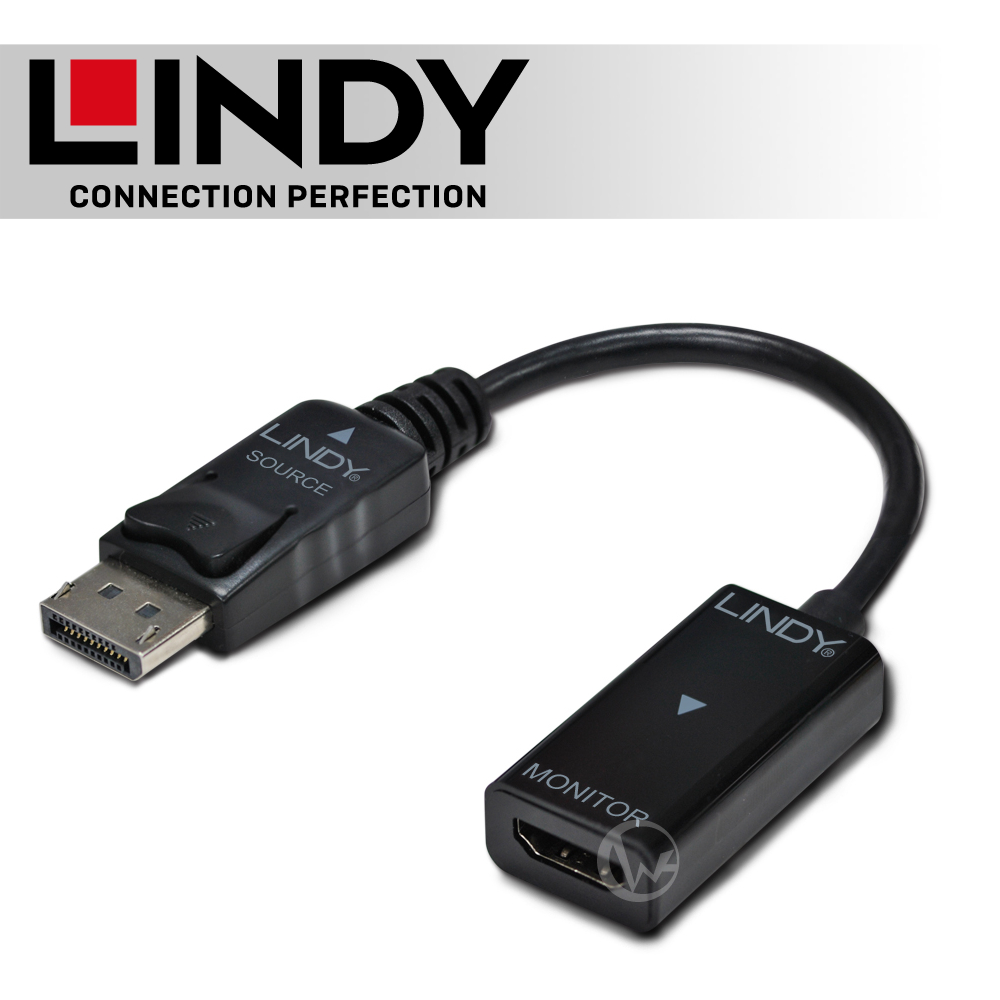 LINDY 林帝 DisplayPort公 轉 4K HDMI母 主動式轉接器 (41728)