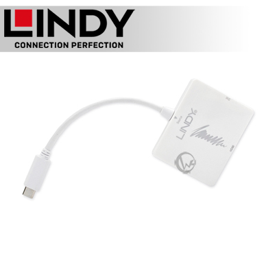 LINDY 林帝 主動式 USB3.1 Type-C to HDMI/DVI/VGA 三合一轉接盒 (43233)