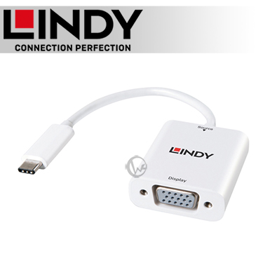 LINDY 林帝 主動式 USB3.1 Type-C to VGA轉接器 (43242)