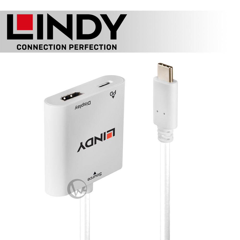 LINDY 林帝 主動式 USB3.1 Type-C to HDMI2.0 4K@60Hz 轉接器 帶PD功能 (43272)