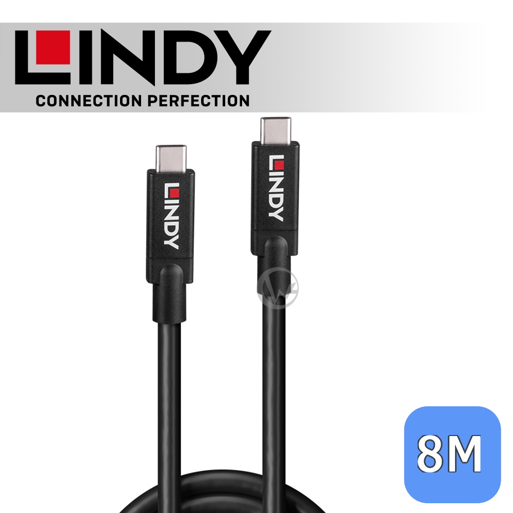 LINDY 林帝 主動式 USB3.2 Gen2 Type-C 公 to 公 傳輸線 8M (43411)