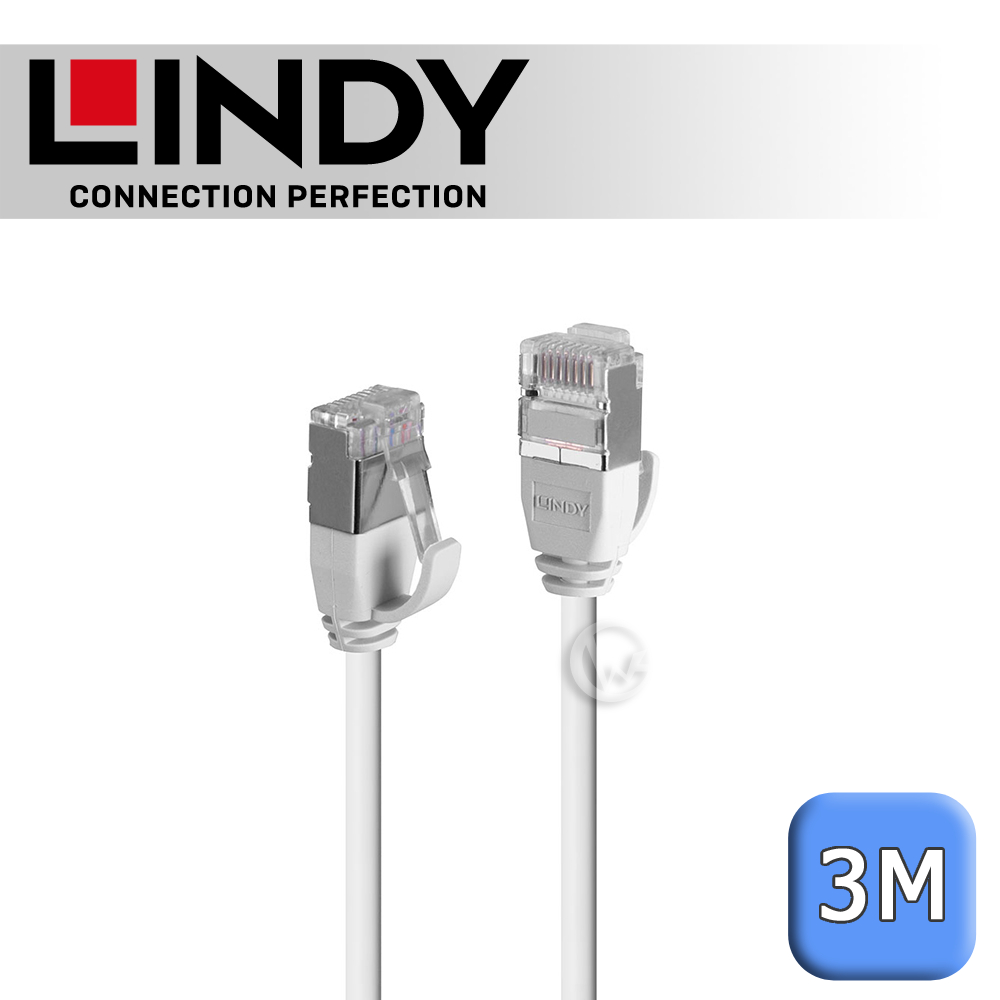 LINDY 林帝 CAT.6A 極細乙太 低煙無鹵 網路線 U/FTP 灰色 3m (47595)