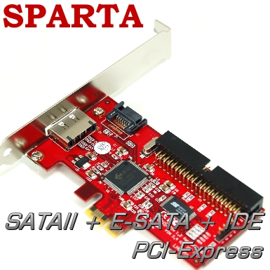 SPARTA 台灣製 SATAII+E-SATA+IDE PCI-E介面 擴充卡