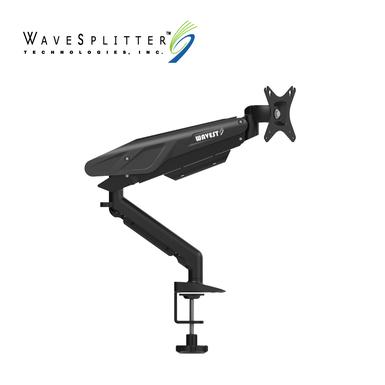 WaveSplitter 威世波 電競Style 鋁合金 氣壓式 螢幕支架 [桌夾式][暗夜黑] (WST-MNT001)
