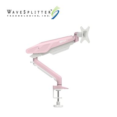 WaveSplitter 威世波 電競Style 鋁合金 氣壓式 螢幕支架 [桌夾式][櫻花粉] (WST-MNT004)