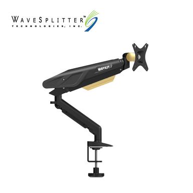 WaveSplitter 威世波 電競Style 鋁合金 氣壓式 螢幕支架 [桌夾式][黑耀金] (WST-MNT005)