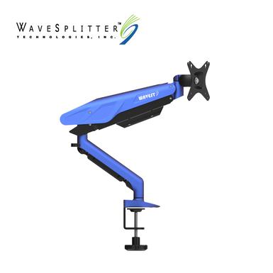 WaveSplitter 威世波 電競Style 鋁合金 氣壓式 螢幕支架 [桌夾式][星耀藍] (WST-MNT006)