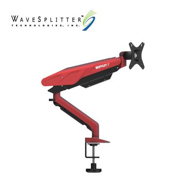 WaveSplitter 威世波 電競Style 鋁合金 氣壓式 螢幕支架 [桌夾式][烈焰紅] (WST-MNT007)