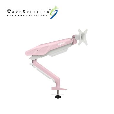WaveSplitter 威世波 電競Style 鋁合金 氣壓式 螢幕支架 [穿孔式][櫻花粉] (WST-MNT011)