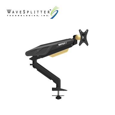 WaveSplitter 威世波 電競Style 鋁合金 氣壓式 螢幕支架 [穿孔式][黑耀金] (WST-MNT012)