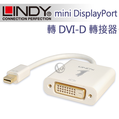 LINDY 林帝 主動式 mini DisplayPort 轉 DVI-D 轉接器 (41733)