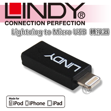 LINDY 林帝 Apple認證 Lightning to Micro USB轉接器 (41076)