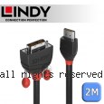 LINDY 林帝 BLACK HDMI Type-A/公 to DVI-D 單鍊結/公 轉接線 2m (36272)