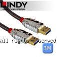 LINDY 林帝 CROMO USB3.0 Type-A 公 to 公 傳輸線 3m (36628)