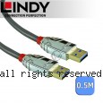 LINDY 林帝 CROMO USB3.0 Type-A 公 to 公 傳輸線 0.5m (36625)