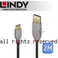 LINDY 林帝 ANTHRA USB 2.0 Type-C/公 to Type-A/公 傳輸線 2m (36887)