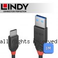 LINDY 林帝 Black USB 3.2 Gen 2 Type-C/公 to Type-A/公 傳輸線 1m (36916)