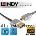 LINDY 林帝 CROMO鉻系列 極細型 A公對D公 HDMI 2.0 連接線【3m】(41678)