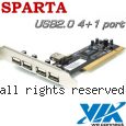 SPARTA 4+1埠USB2.0 PCI介面 擴充卡【VIA晶片】