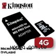 Kingston 金士頓 micro SDHC Class4 記憶卡 4GB + MS Pro Duo 轉卡