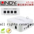 LINDY 林帝 無損轉換 4入1出 台灣製 TOSLINK數位音源 切換器 Switch (70416)