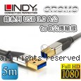 LINDY 林帝 CROMO鉻系列 USB3.0 A公 to B公傳輸線 5m (41614)