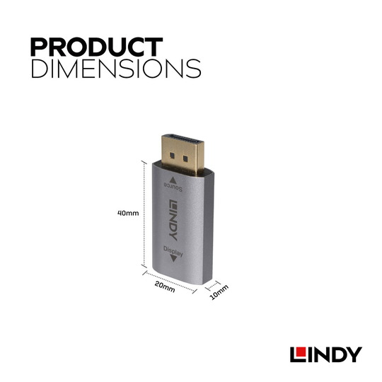 LINDY 林帝 主動式 DisplayPort 1.4 to HDMI 2.1 8K HDR 轉接器 (41095) 04