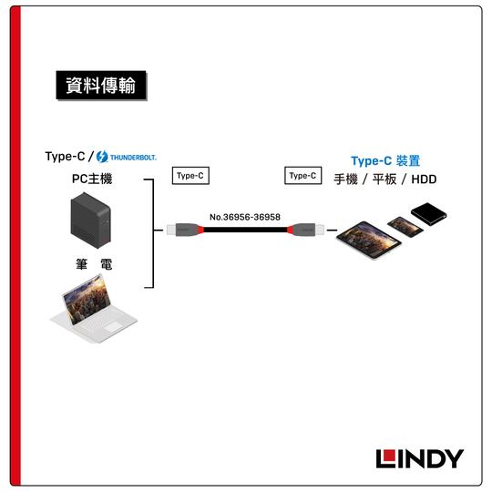 LINDY 林帝 ANTHRA USB 4 Gen 3X2 Type-C 公 to 公 PD 240W 傳輸線 07