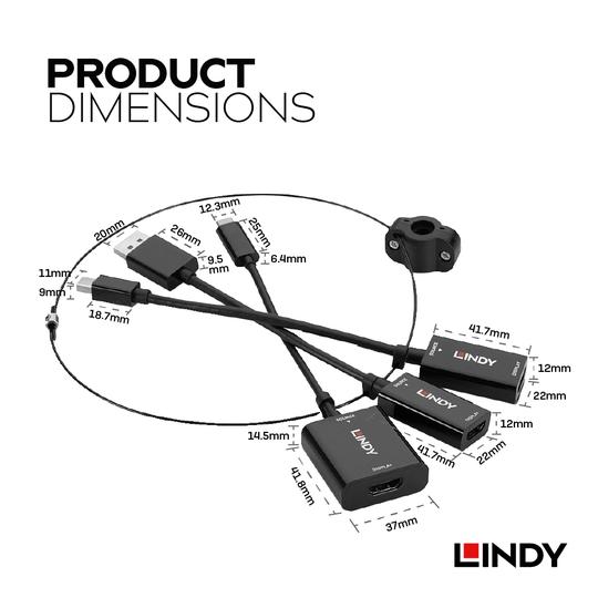 LINDY 林帝 USB-C, mDP & DP to HDMI 鎖線式轉接器組 (38304) 07