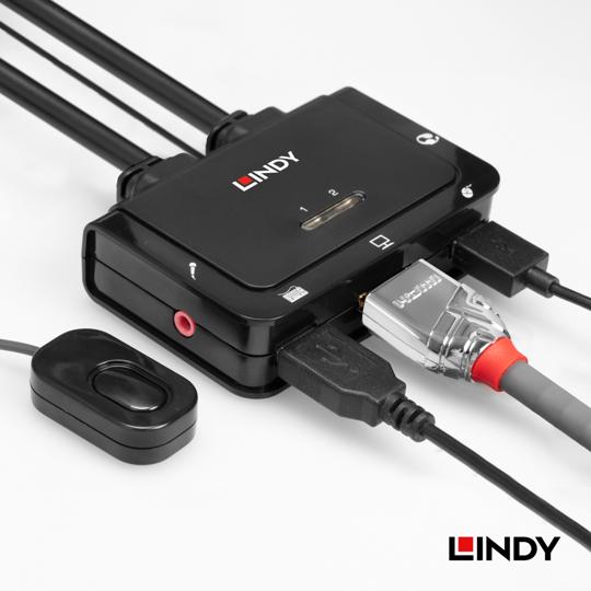 LINDY 林帝 2埠HDMI2.0 TO HDMI2.0 帶線KVM 切換器 (42345) 04