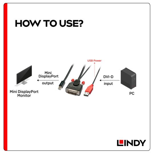 LINDY 林帝 主動式 DVI-D to mini DisplayPort 轉接線 03