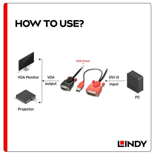 LINDY 林帝 DVI-D 轉 VGA 主動式連接線 04