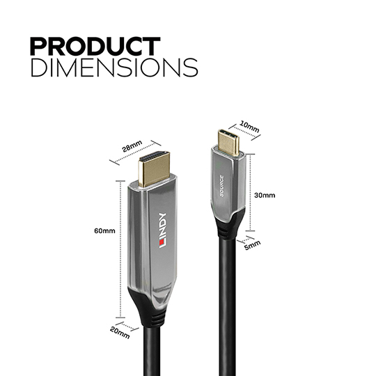 LINDY 林帝 主動式 Type-C to HDMI 2.1 8K HDR轉接線 06