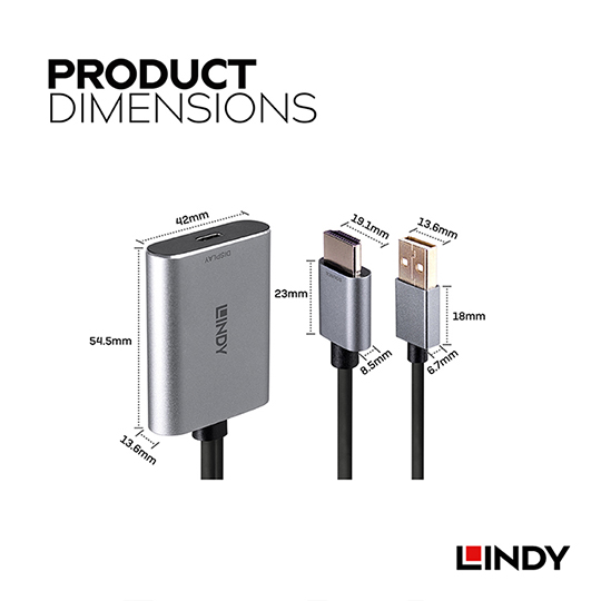 LINDY 林帝 主動式 HDMI2.0 to USB Type-C 轉接器 (43347) 03
