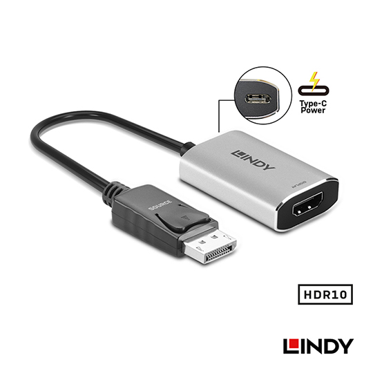 LINDY 林帝 主動式 DisplayPort1.4 to HDMI2.1 8K HDR 轉接器 (41094) 05