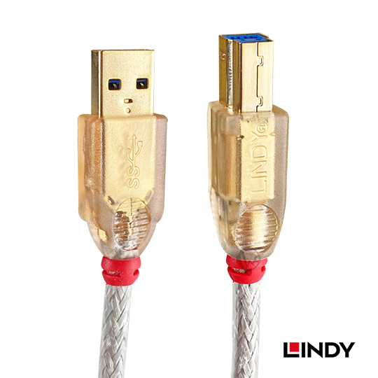 LINDY 林帝 Premium USB3.0 Type-A/公 to B/公 透明傳輸線 02