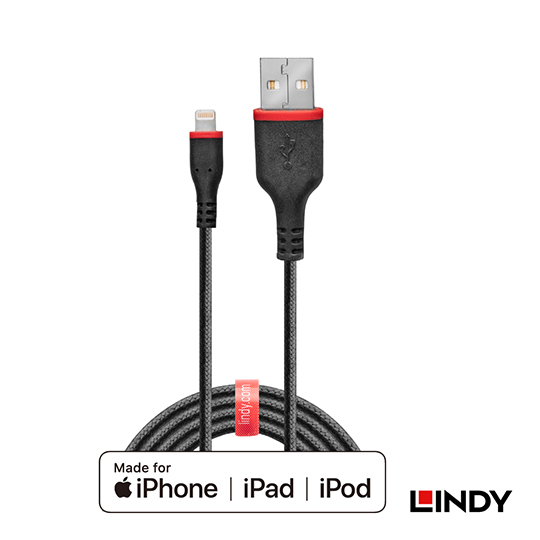LINDY 林帝 強韌系列 Apple認證 Lightning (8pin) 轉 USB 傳輸線 02