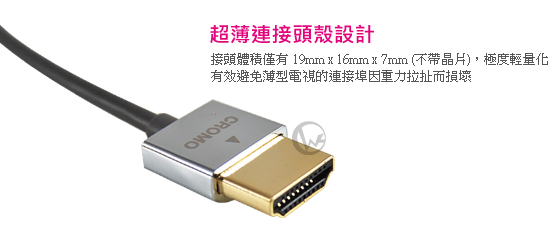 LINDY 林帝 CROMO鉻系列 極細型 A公對Ｄ公 HDMI 2.0 連接線 02