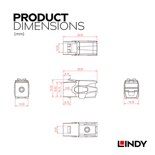 LINDY 林帝 3.5mm/母 to 3.5mm/母 90度 模組/模塊 KEYSTONE (60493) 02