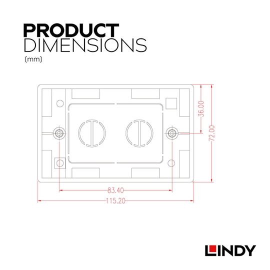 LINDY 林帝 美規接線盒(115.2 X 72 X 38 mm), 白色 (60548) 02
