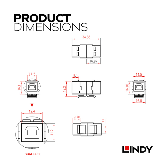 LINDY 林帝 USB2.0 Type- B/母 to B/母 模組/模塊 KEYSTONE (60554) 02