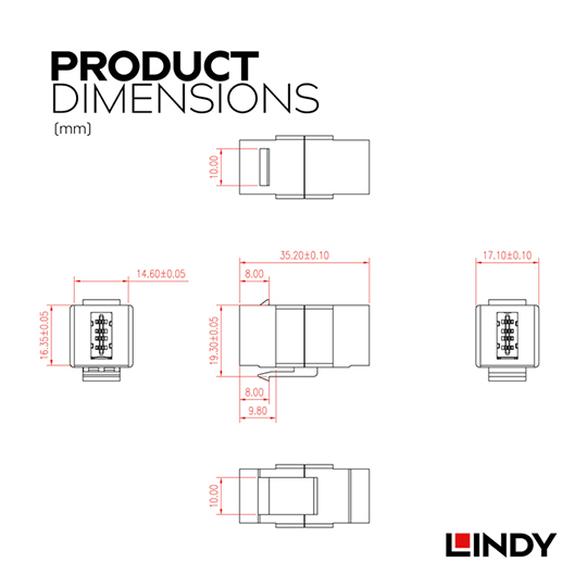 LINDY 林帝 USB2.0 Type-A/母 to A/母 雙面插拔 模組/模塊 KEYSTONE (60583) 02