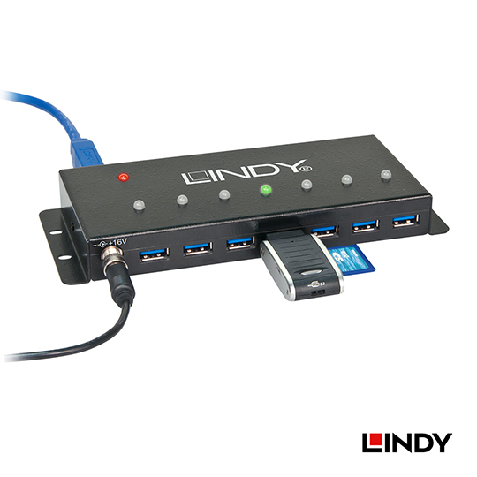 LINDY 林帝 USB 3.0 工業級 7埠 延長集線器 (43128) 03