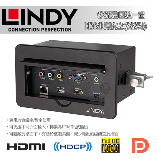 LINDY 林帝 多媒體 四進一出 HDMI 轉接盒 (38271) 01