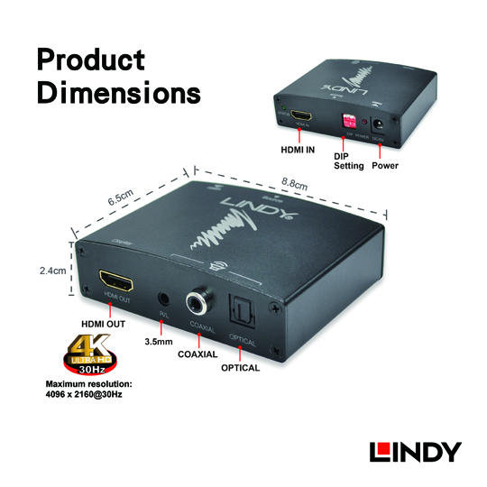 LINDY 林帝 HDMI 4K 影音分離轉換器 (38167) 03